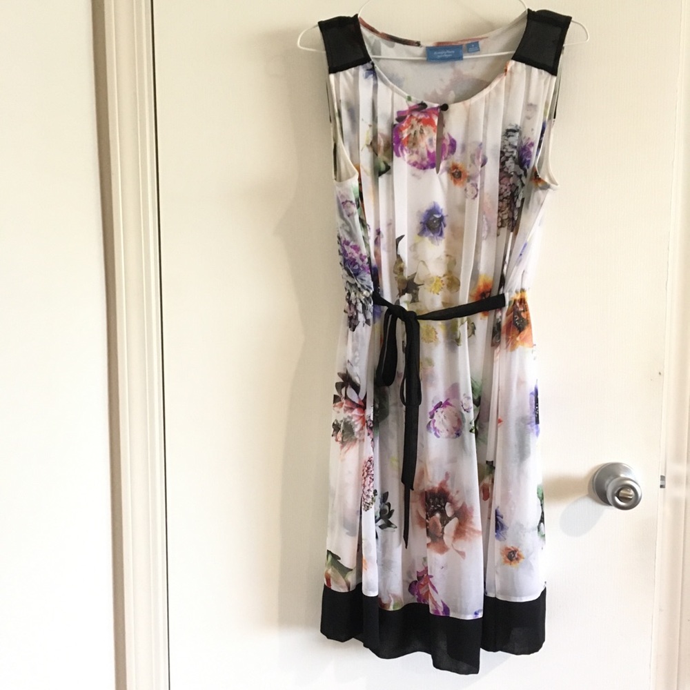 Black and White Layered Floral Dress